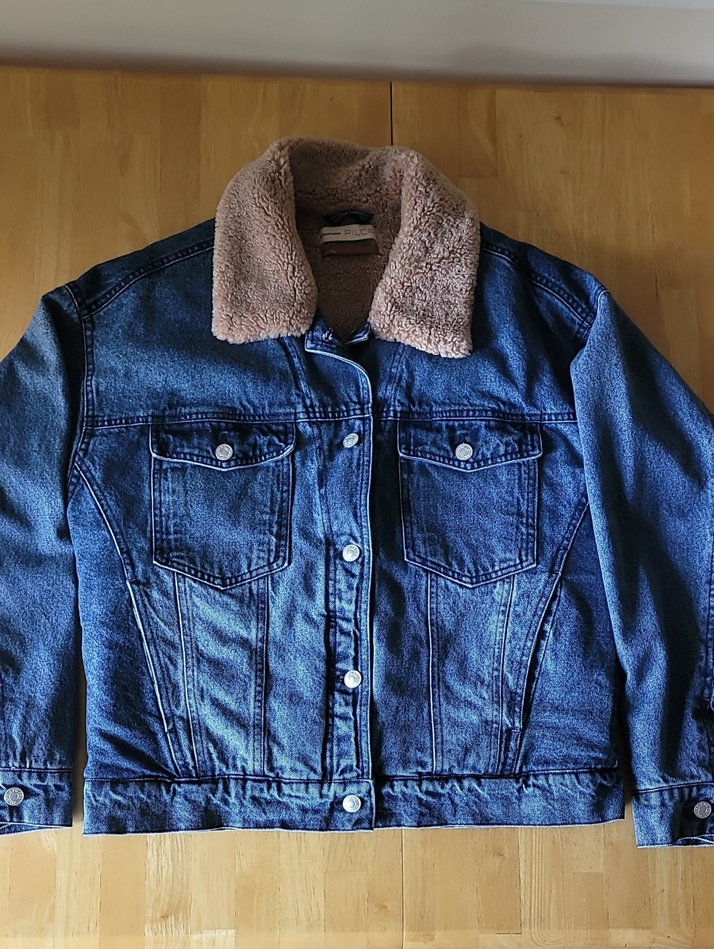 Anthropologie Pilcro Sherpa-Trimmed Denim Jacket Size S $148 NWOT - Picture 7 of 14
